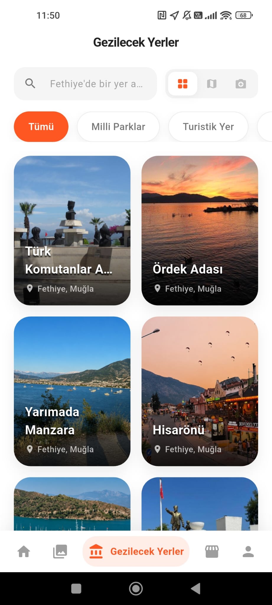 Android gezilecek yerler kataloğu