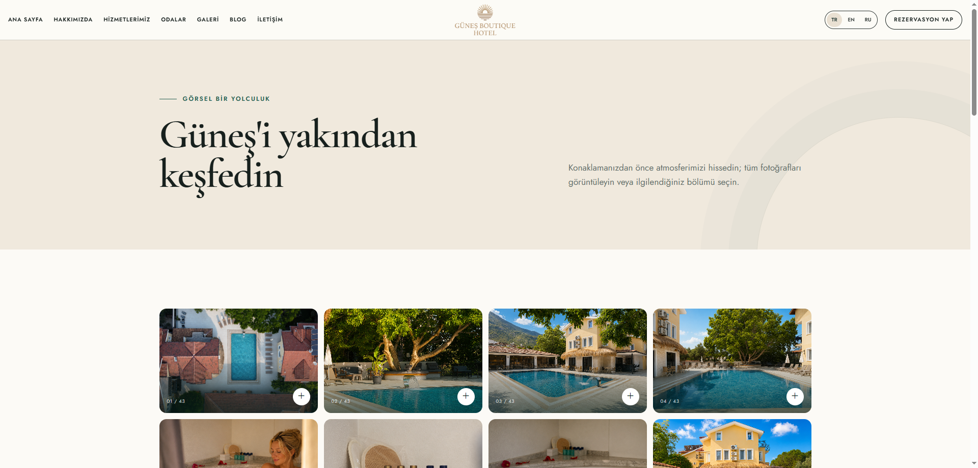 Güneş Boutique gerçek proje ekran görüntüsü